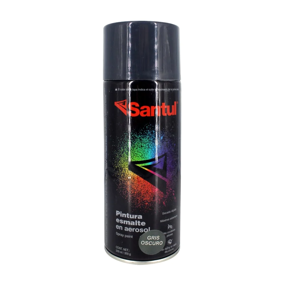 Pintura esmalte en aerosol santul color gris oscuro de 300ml / 8829