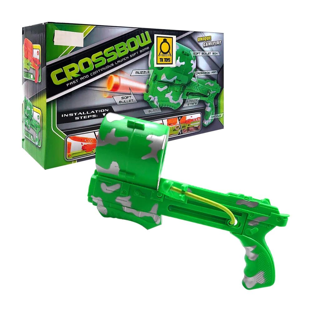 Pistola de juguete tipo ballesta lanza dardos con diseño militar / crossbow / 889-2