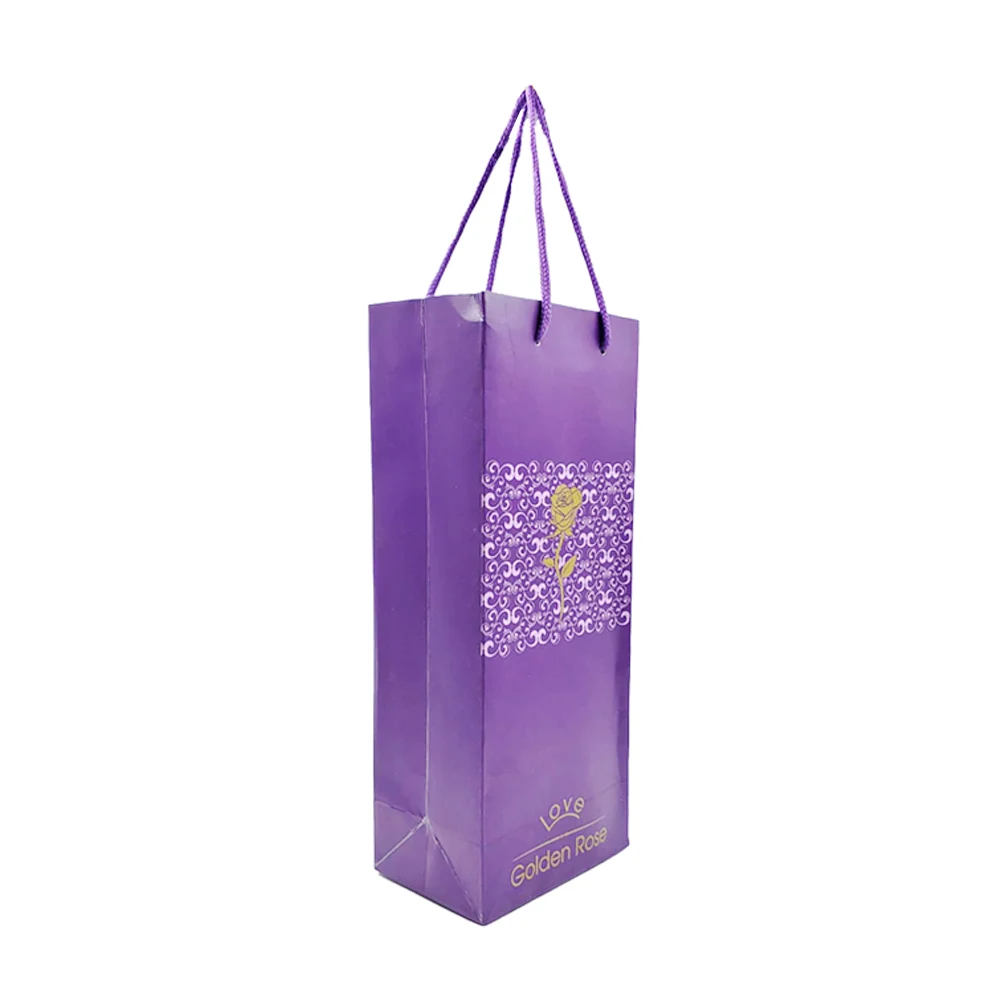 Estuche rectangular de cartón con rosa metalica de aluminio / love / golden rose / 90172