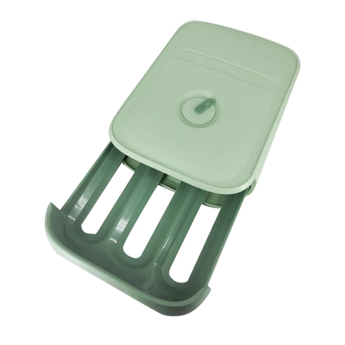Estuche rectangular de plástico con 3 compartimentos para almacenar huevos, variedad de colores / egg box
