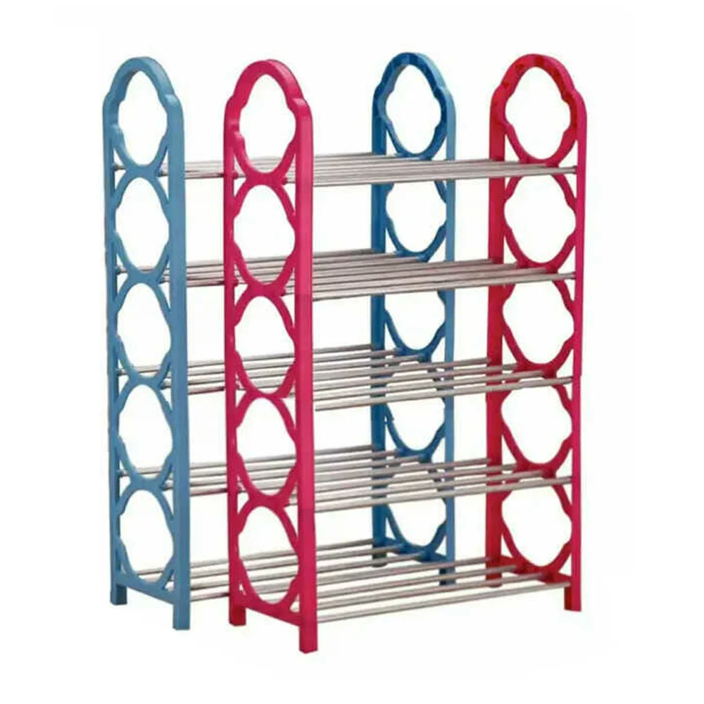 Organizador zapatero metálico multifuncional con 5 niveles de tela o varillas, variedad de colores / shoe rack / 90188 / yh8803-5