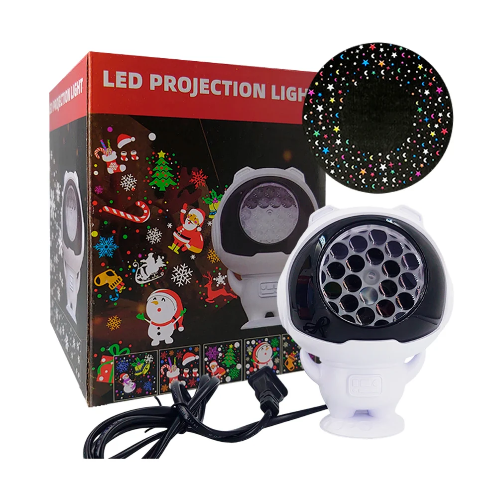 Proyector led láser en forma de astronauta 12cm con proyección de estrellas y lunas / led projection light