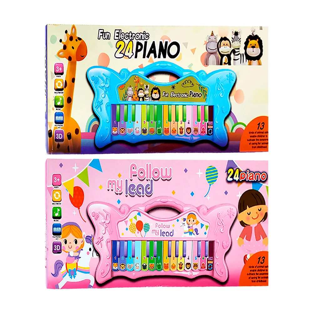 Piano teclado interactivo de juguete con forma de mariposa, 24 teclas y sonido, variedad de colores / 915-1