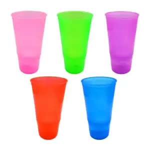 Vaso de plástico para cerveza con relieve de líneas, capacidad de 1.2…