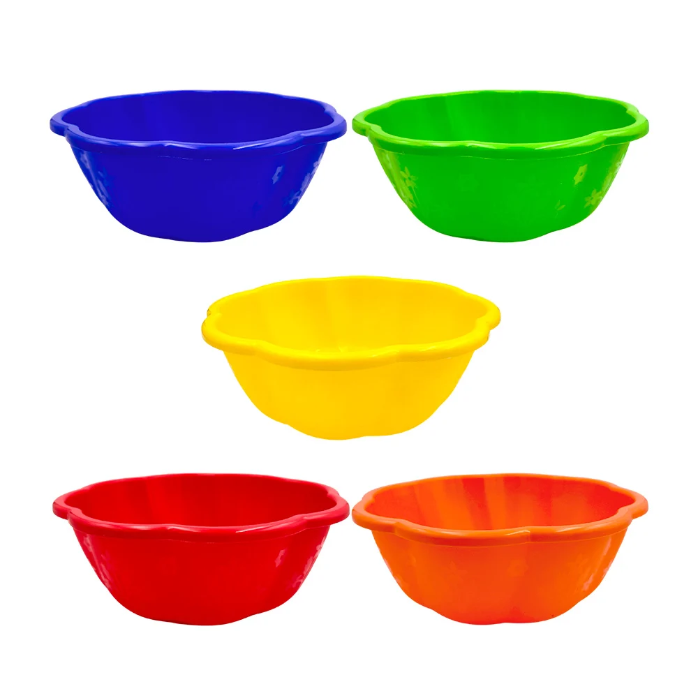 Palangana - bandeja mediana de plástico en forma y detalles de flores, variedad de colores / jr-04 / cosmo plastik