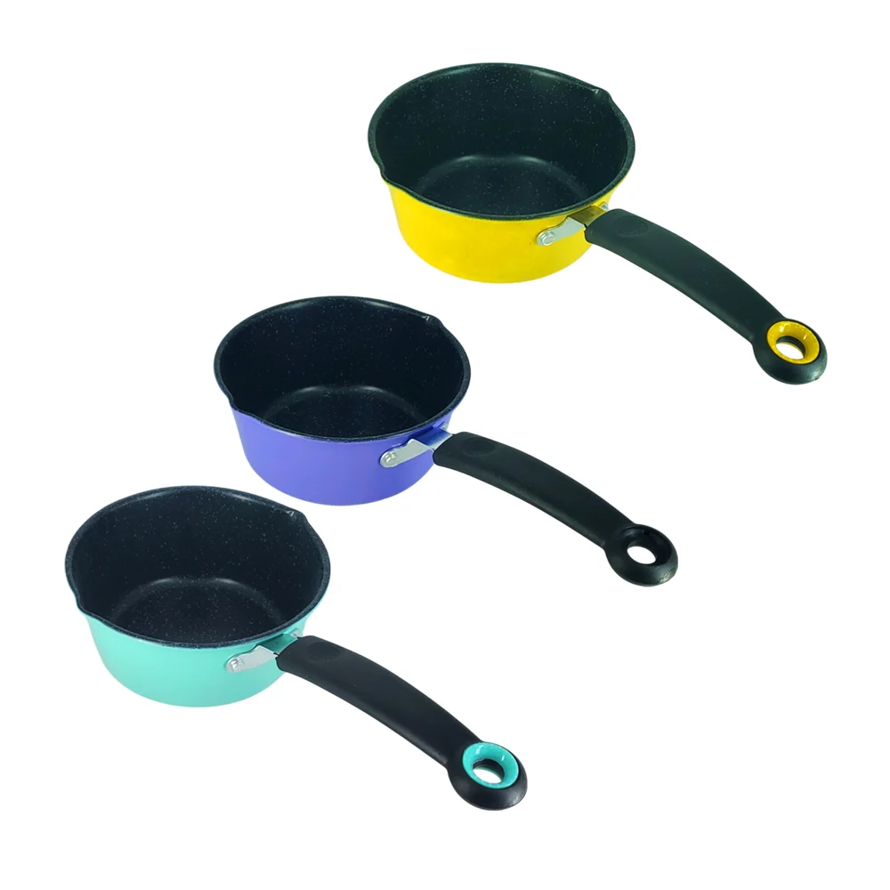 Sartén antiadherente hondo 13x6cm, mango de plástico, variedad de colores / 922-130