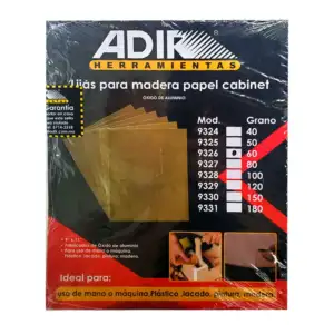 Paquete 25 lijas de papel cabinet para madera grano 60, 9x11 pulgadas…