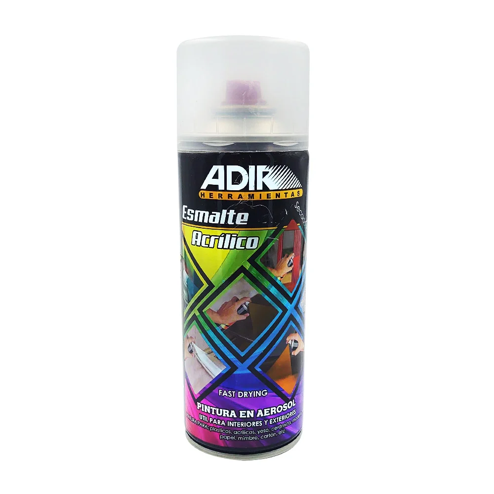 Pintura esmalte acrílico transparente en aerosol para interiores y exteriores / adir