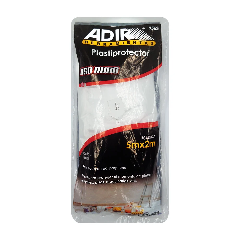 Protector de plástico uso rudo 5x2m para proteger superficies / plastiprotector / adir