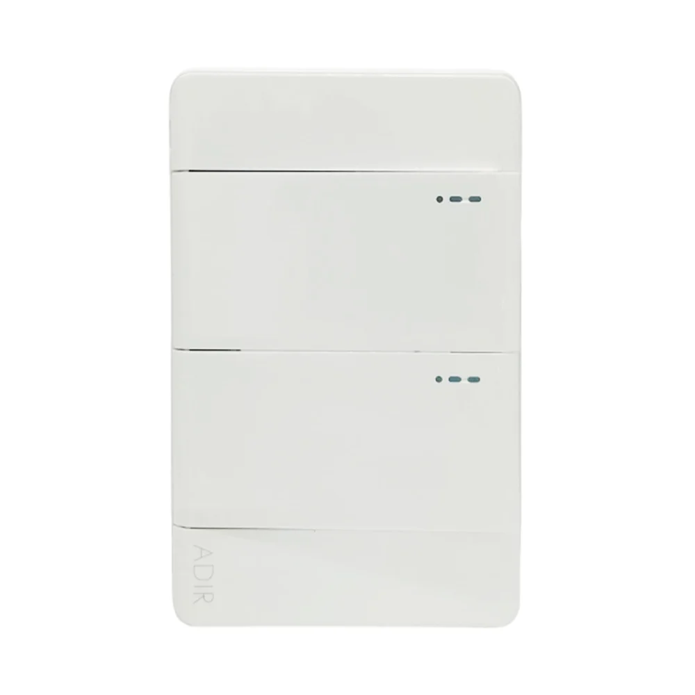 Placa de pared, 2 interruptores sencillos con acabado metálico / línea auure / adir premium