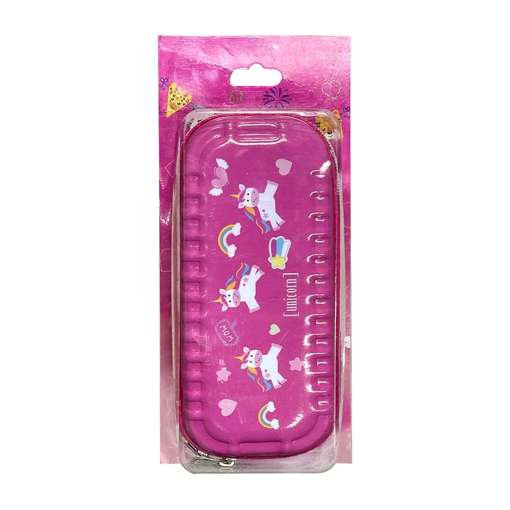 Lapicera - colorera con relieve o lisa, diseño de unicornios, 2 compartimientos, variedad de colores / 9808