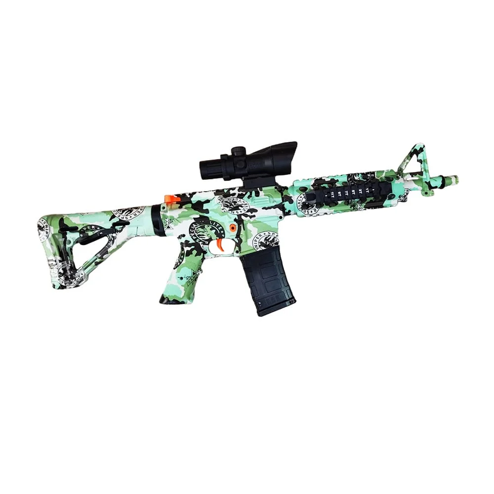 Pistola de hidrogel tipo m4a1 con balas de hidrogel 7-8mm manual y eléctrica con diseño de graffiti / 9902-4dg
