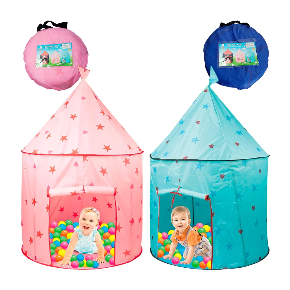 Tienda casa de campaña en forma de castillo con estampado de estrellas y corazones, variedad de colores / castle tent / 995-5002a