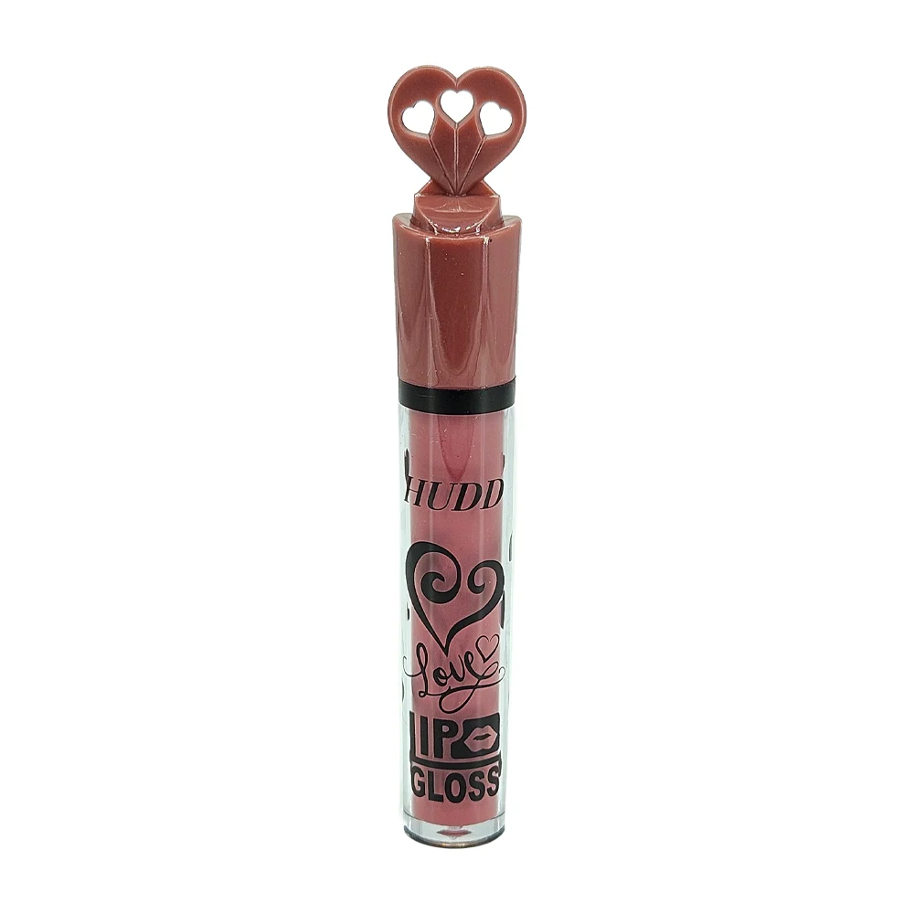 Caja con 11 labiales líquidos en efecto matte y tapadera de corazón / lip gloss hudd / a-001 / a003