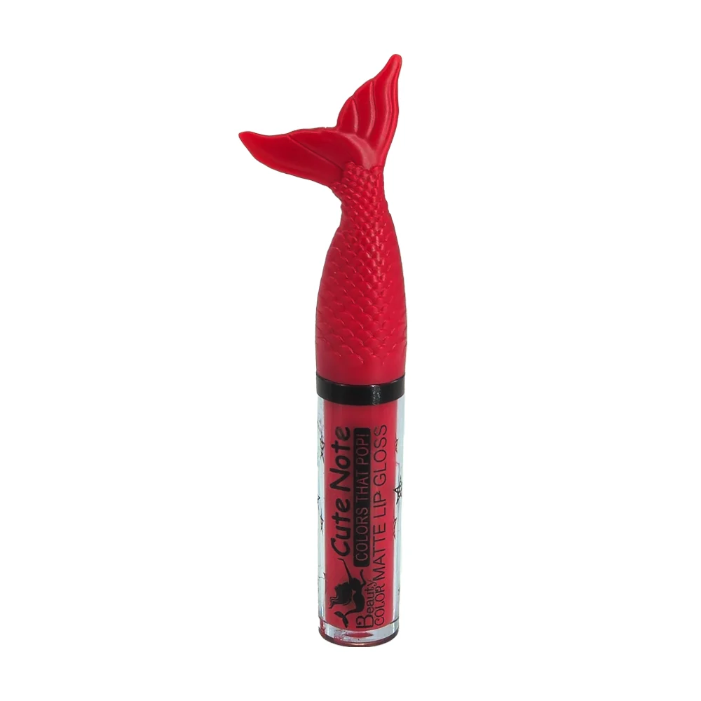 Caja con 11 labiales líquidos en efecto matte y tapadera de sirena / cute note / labial sirena / a008 / matte lip gloss