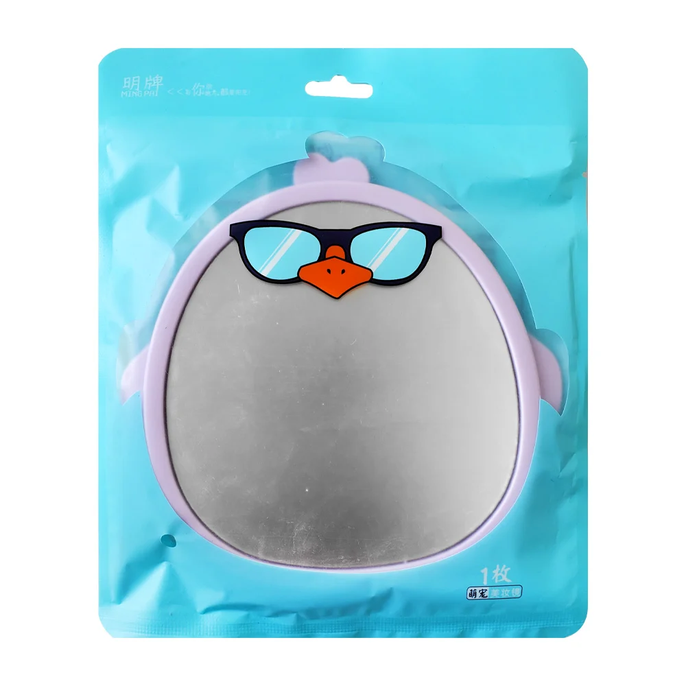 Espejo para tocador en forma de pingüino, variedad de colores 15.5x15.5cm / 63-j03