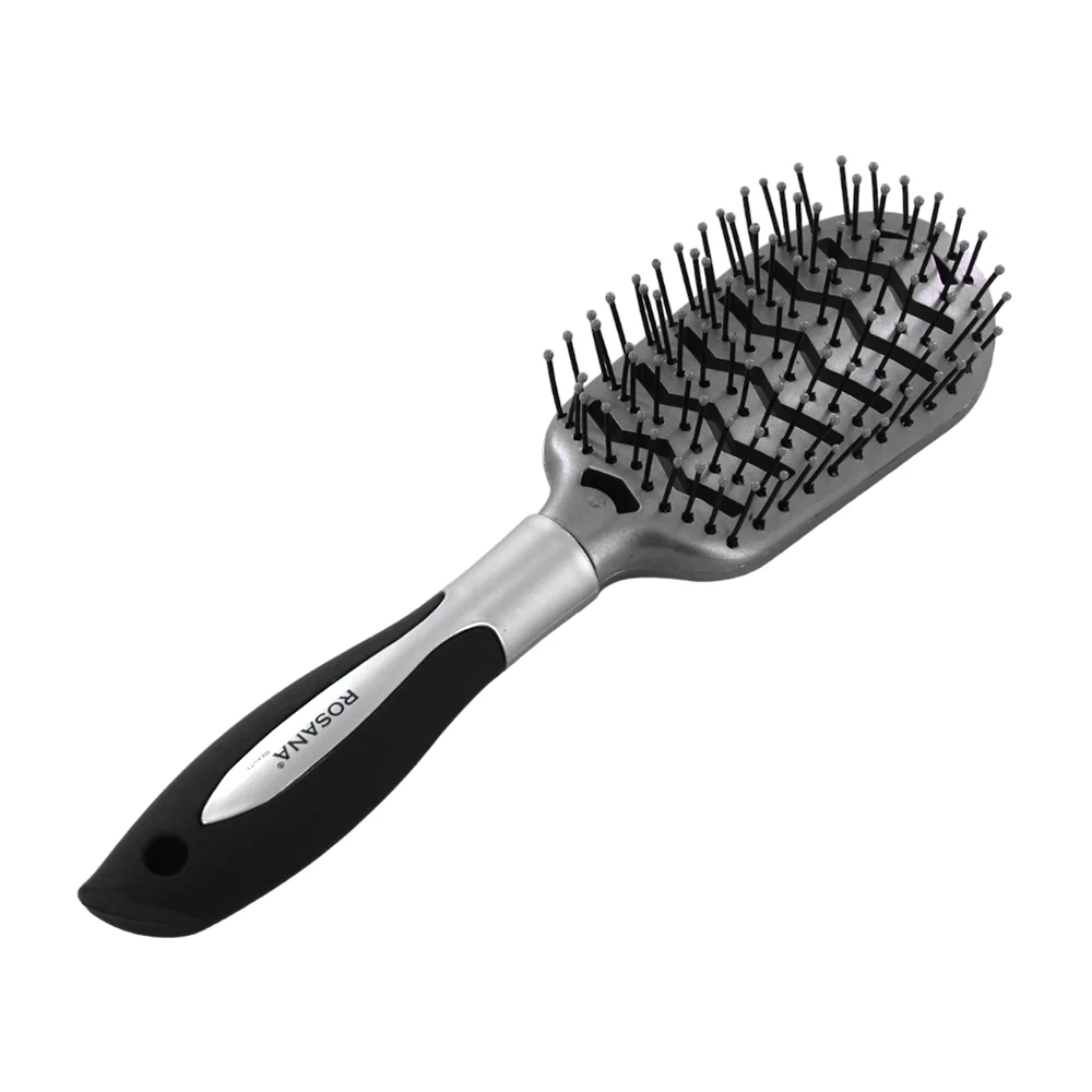 Cepillo de plástico para el cabello rosana beauty con curvatura tipo zig zag, variedad de colores / a290