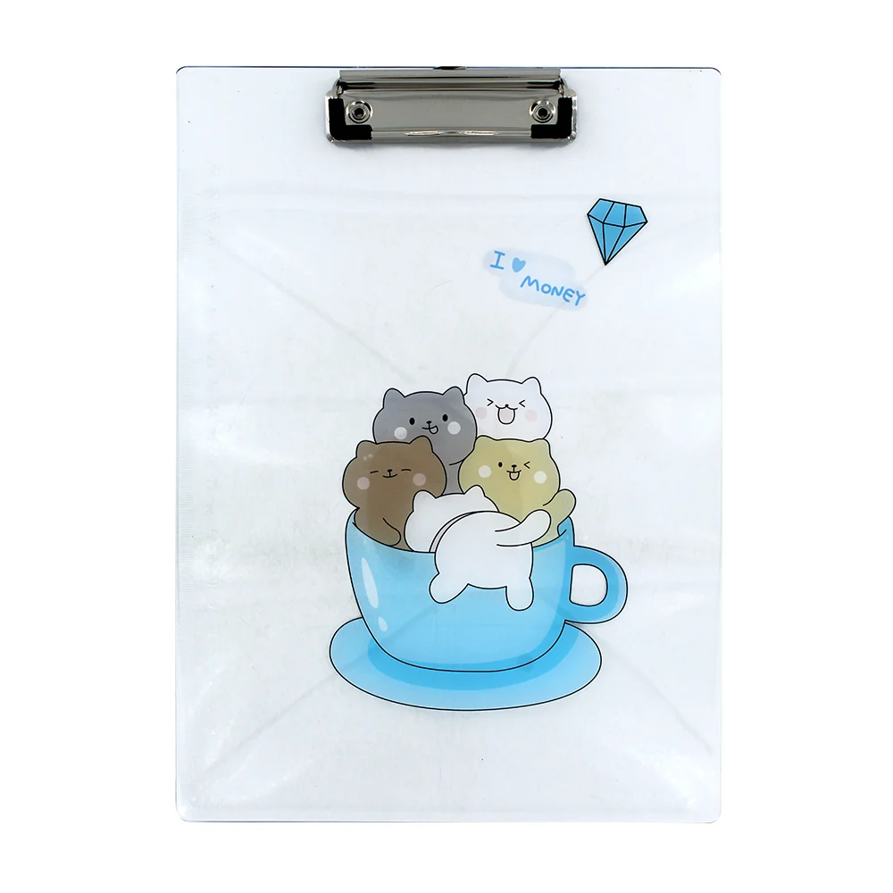 Tabla porta papeles traslucida con dibujos animados, variedad de diseños / a4-bln
