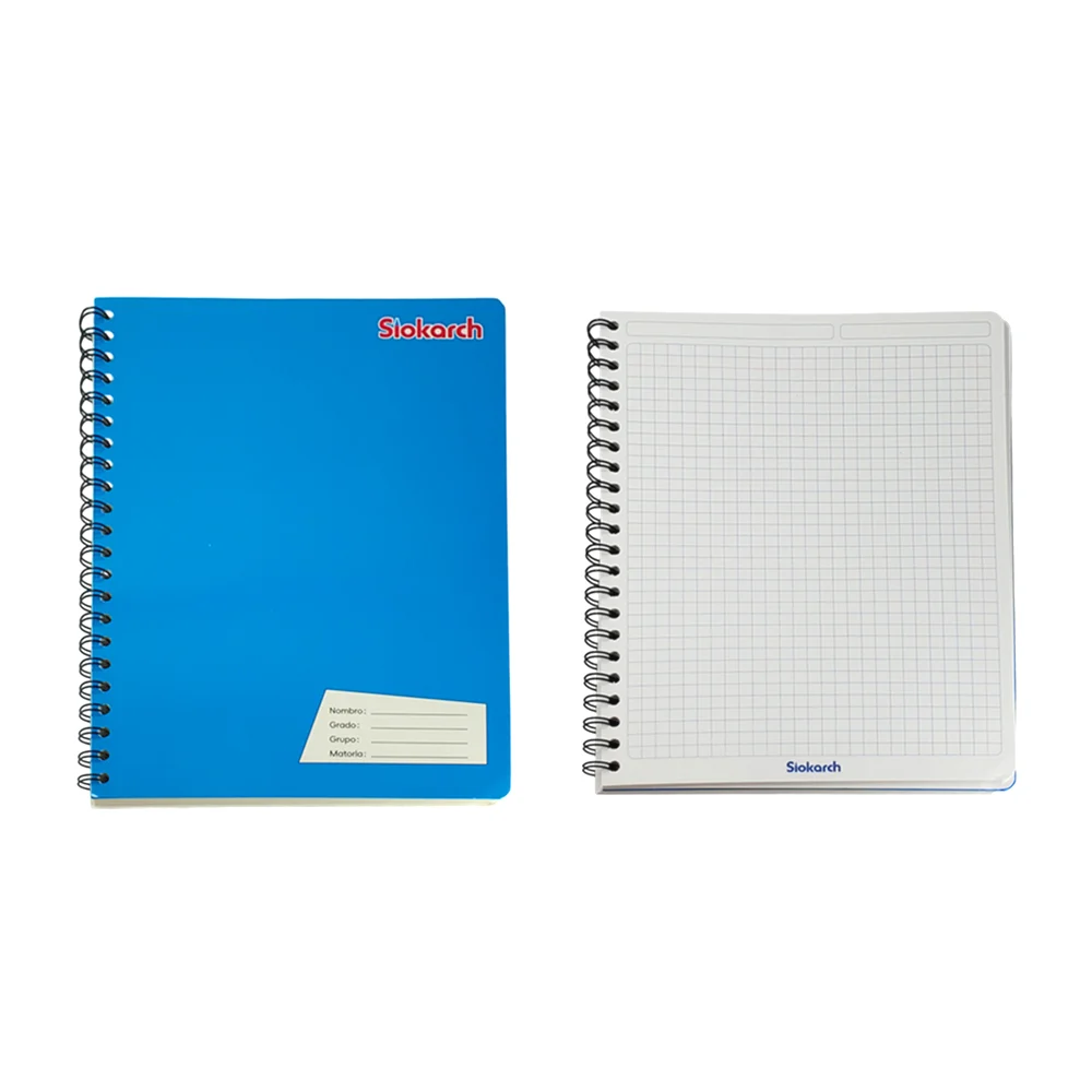 Cuaderno libreta profesional siokarch con hojas de cuadro grande y espiral doble, variedad de colores / 702752