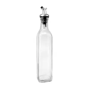 Botella de vidrio dispensadora de aceite con base cuadrada, 500ml / a…