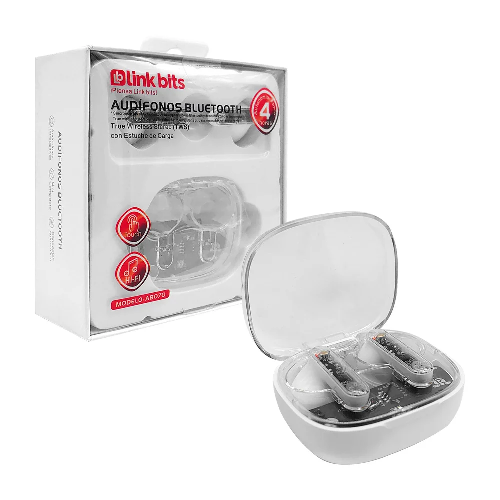 Audífonos inalámbricos link bits con función touch y estuche transparente, variedad de colores / tws-29