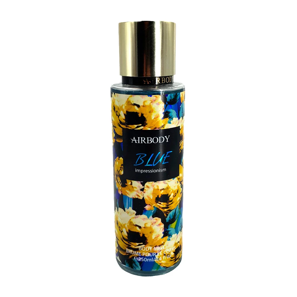 1pza Perfume airbody blue impressionism con fragancia para dama 250ml / body mist / ab5031