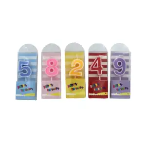 1pza Mini vela happy birthday de cera en forma de número 5cm, varieda…