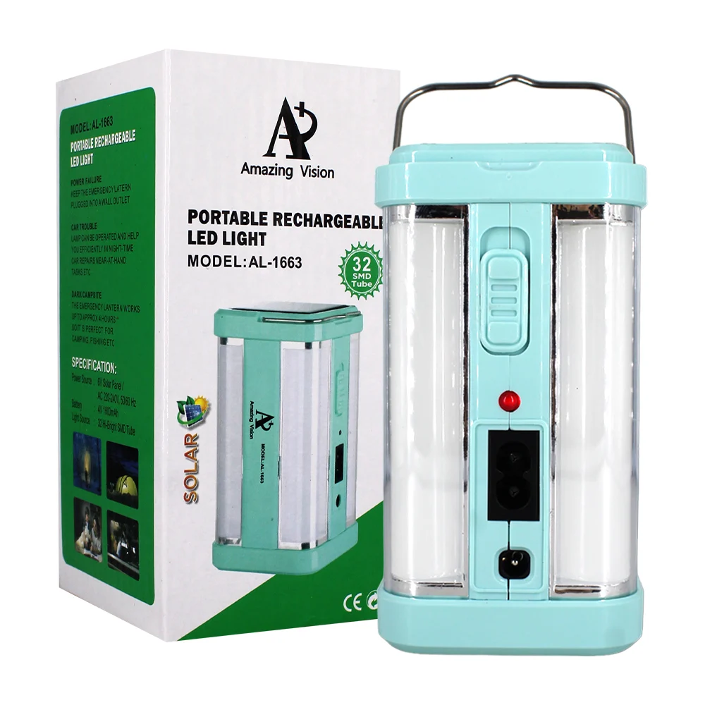Lámpara de emergencia recargable y panel solar con colgante, variedad de colores / ml-1663