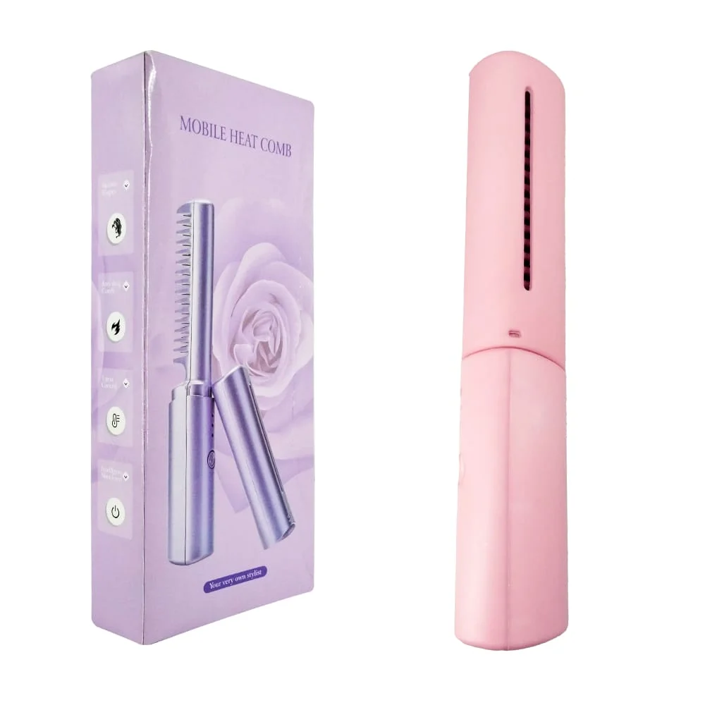 Mini plancha de pelo recargable portátil en forma de cepillo alisador para el cabello, variedad de colores / mobile heat comb / 81098 / ala9 / mfj029 / 121693