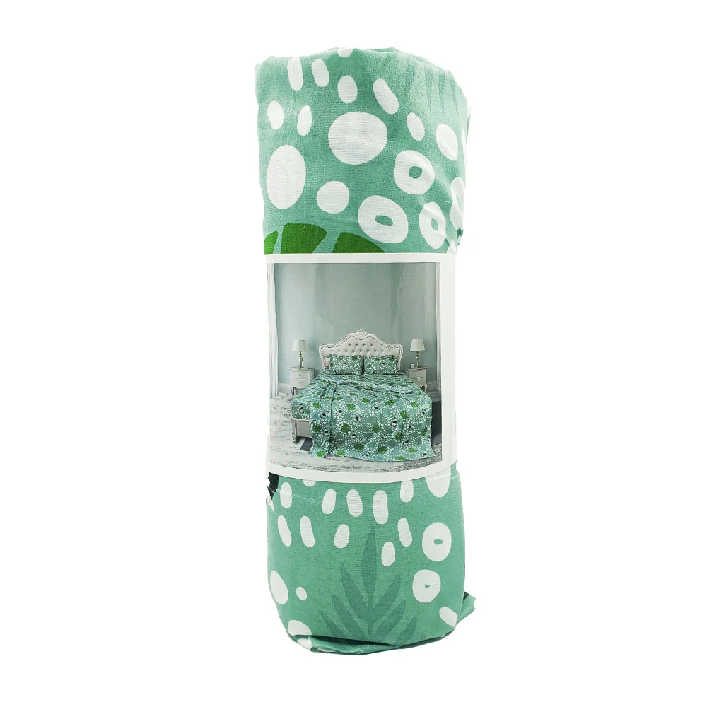 Juego 2 sábanas y 2 fundas para almohada con diseño de hojas y cebras / almo.24.200cm
