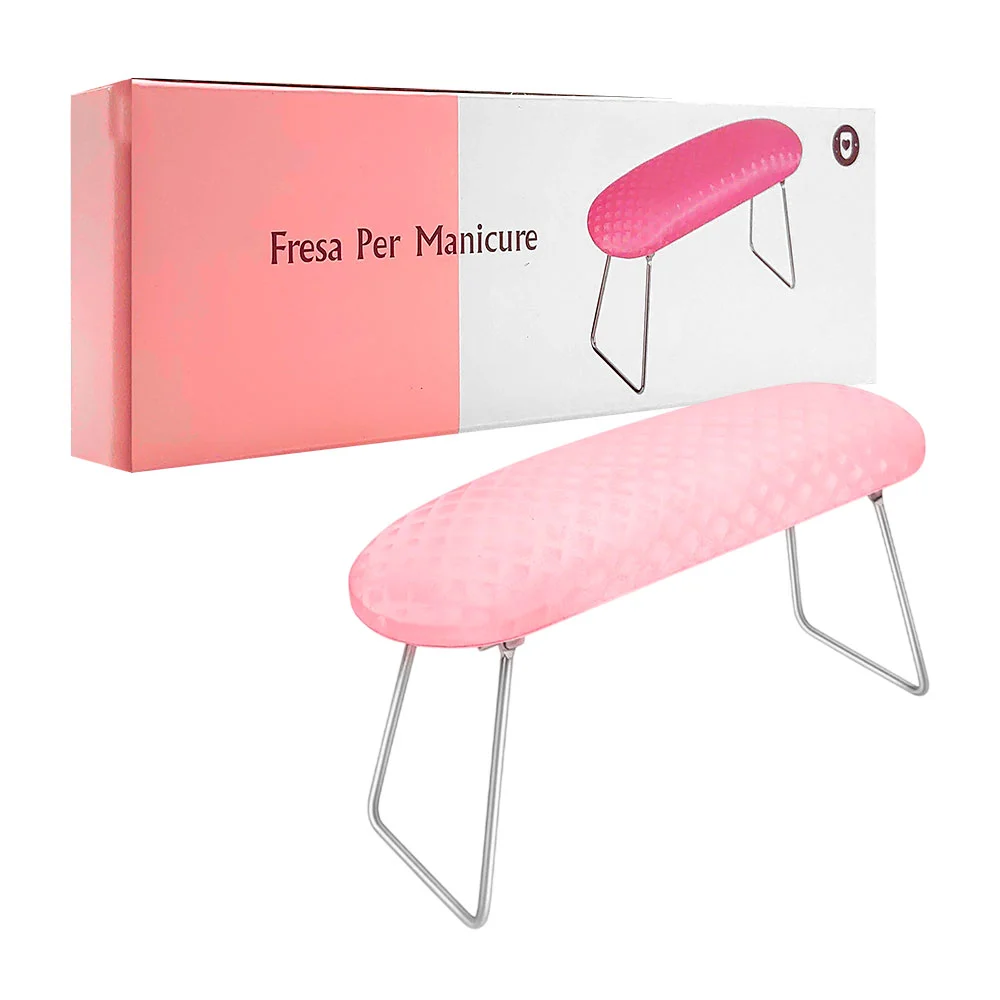 Soporte - almohadilla de apoyo para manicura, con patas metálicas plegables, variedad de colores / ao-97 / fresa per manicure