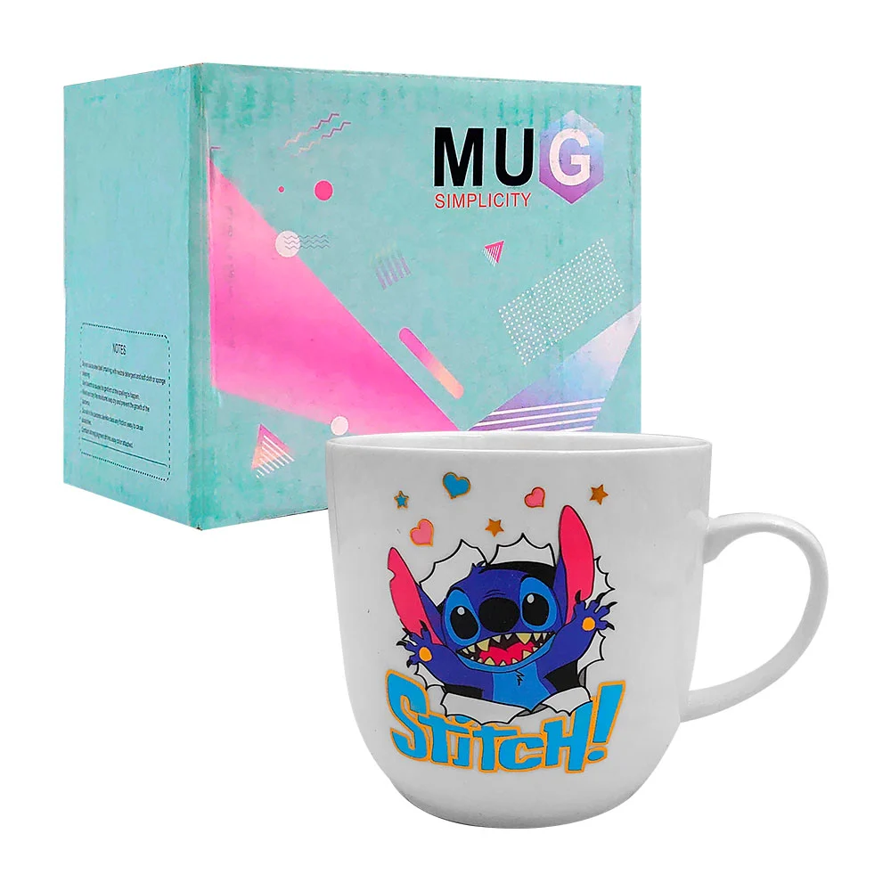 Taza de porcelana con estampado de stitch, 8.8x8.6cm / mug simplicity / ap7423