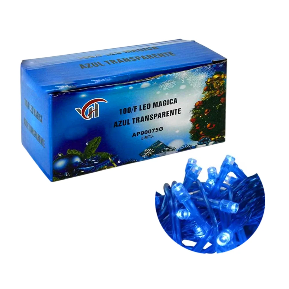 Serie de cable azul de 5 metros con 100 luces navideñas en color azul / ap90075g