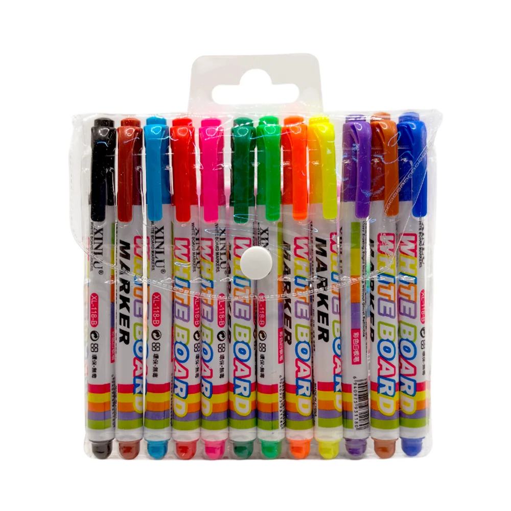 Paquete con 12 plumones de colores para pintarron blanco / xl-118-b / ar347