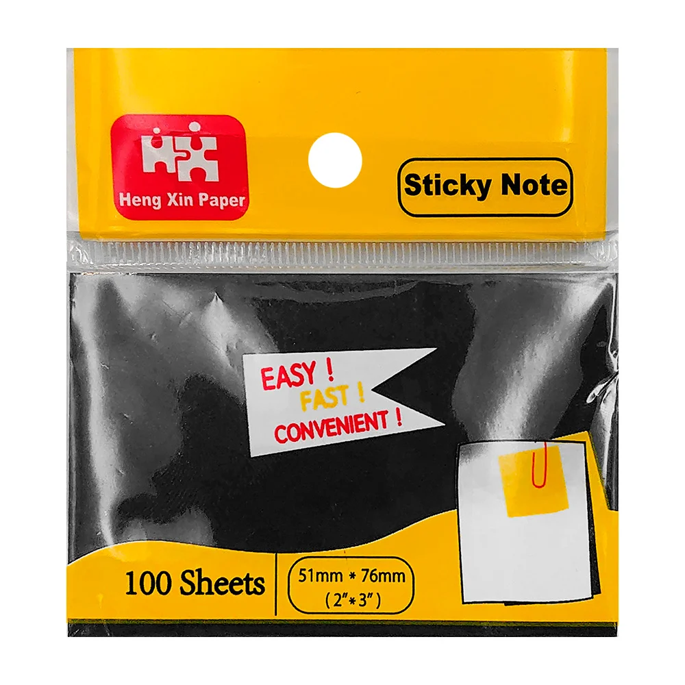 Paquete de 100 post-it notas adhesivas en color negro, 51x76mm / sticky note / ar606
