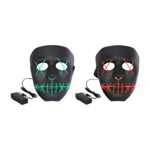 Máscara para halloween con diseño de la purga + led, variedad de colo…