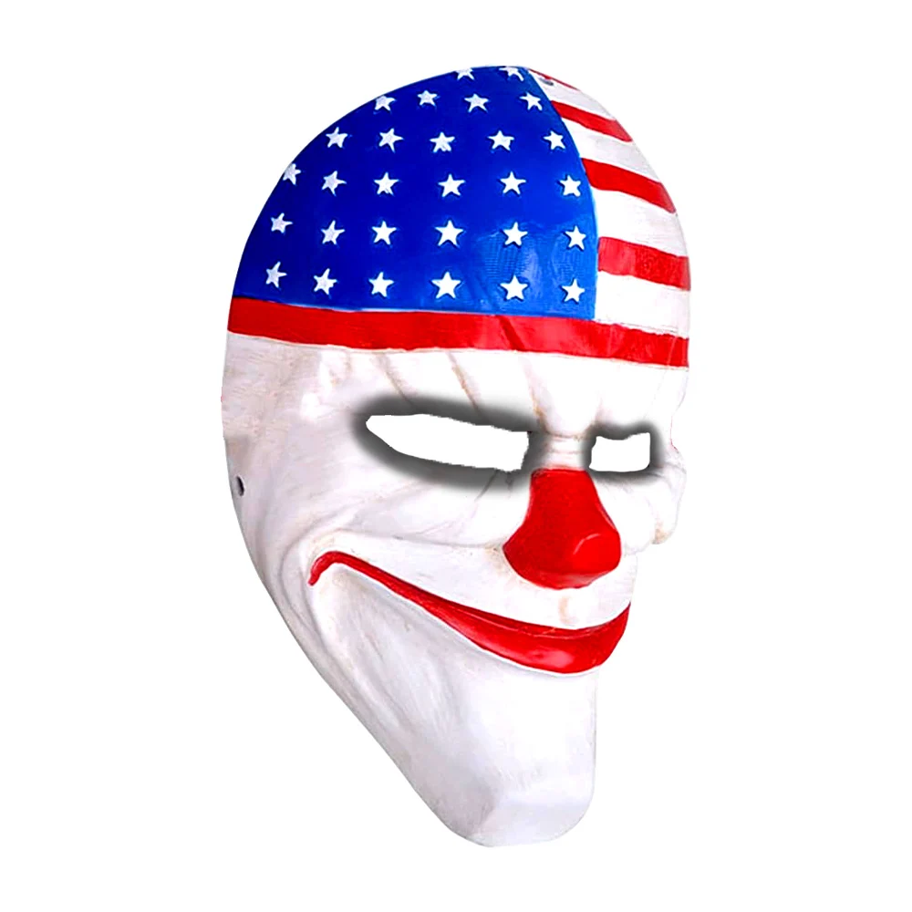 Máscara con diseño de payaso con bandera plasmada de estados unidos para disfraz de halloween / atf-w-135