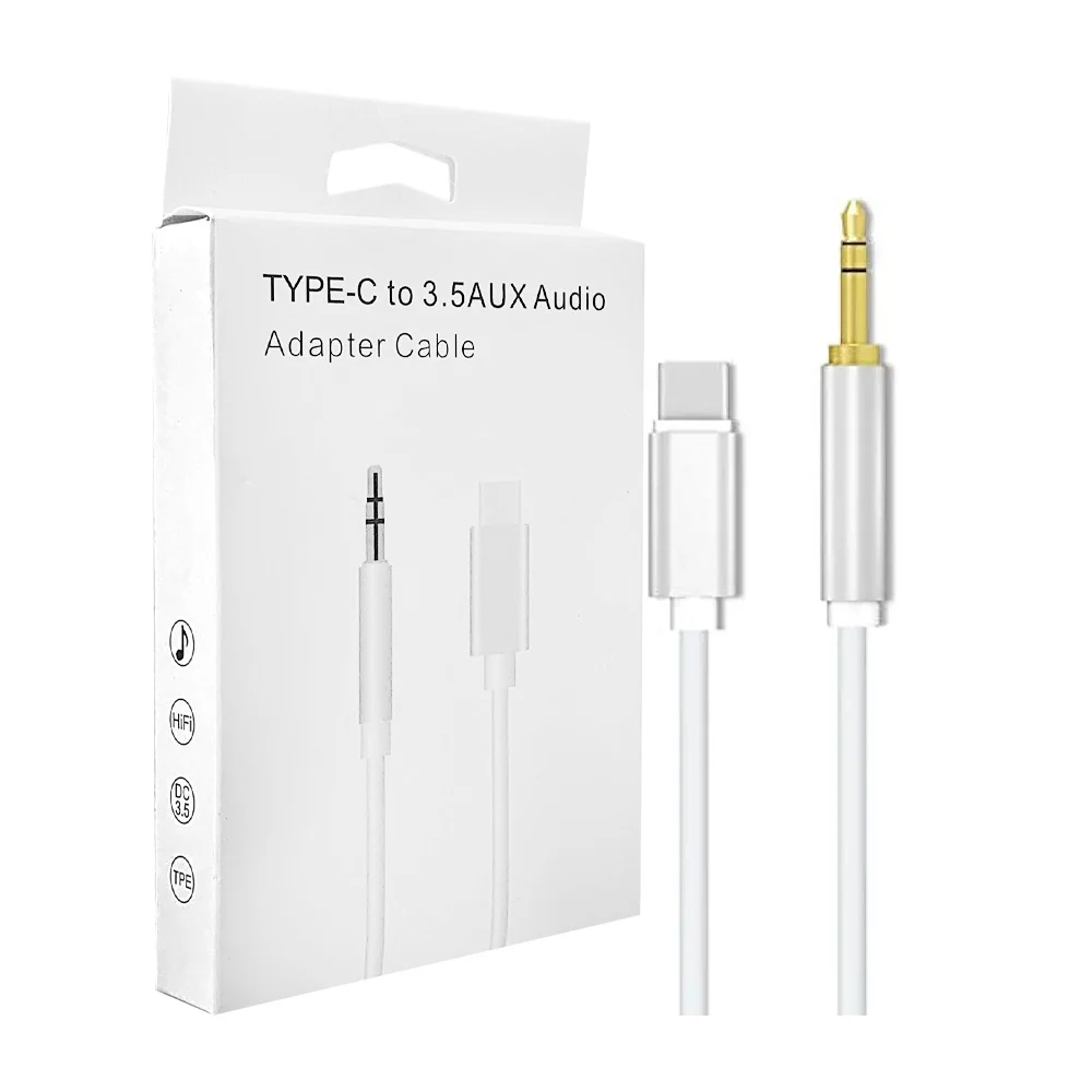 Cable auxiliar adaptador de audio con entrada tipo c a 3.5mm conector para auriculares / adapter cable