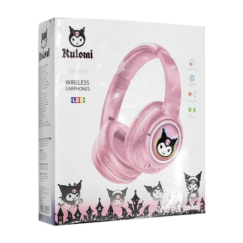 Audífonos inalámbricos de diadema con diseño de personajes animados + luces rgb, variedad de colores / au5