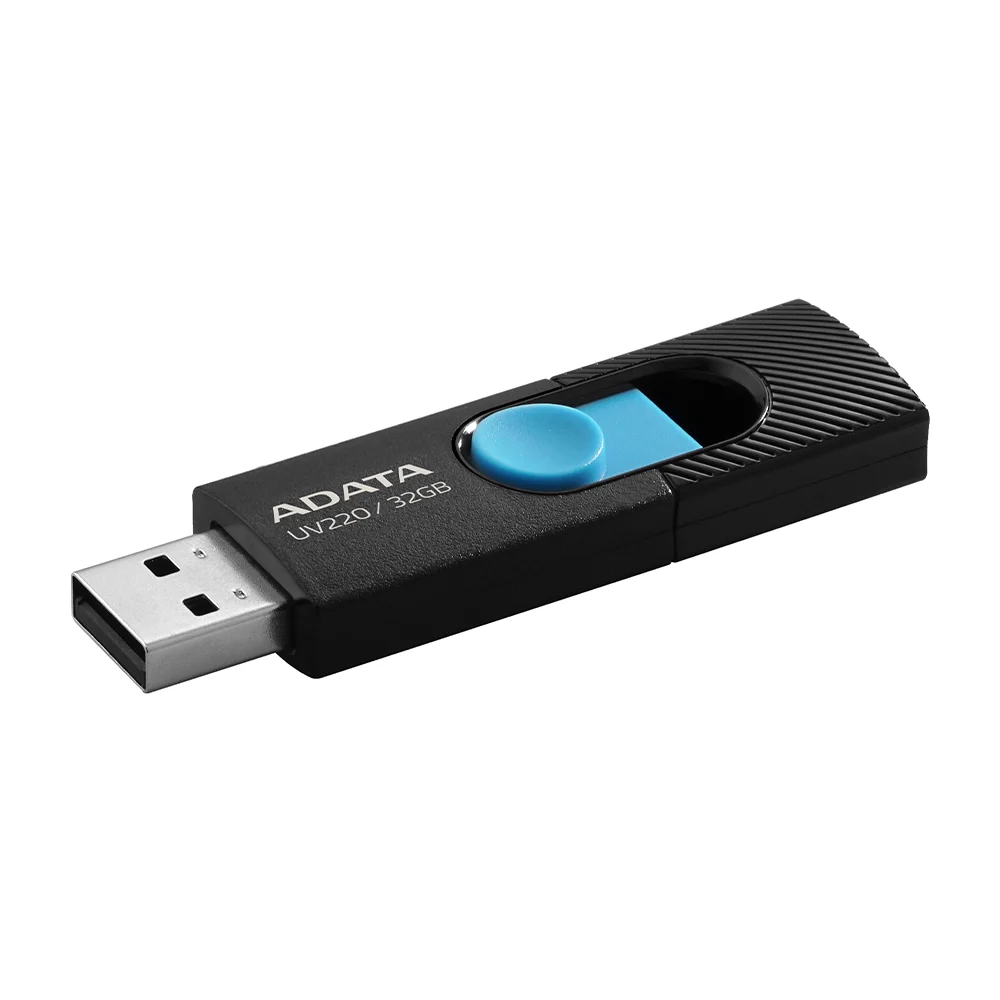 Memoria usb 2.0 flash drive adata con capacidad de 32gb en color negro con azul / uv220