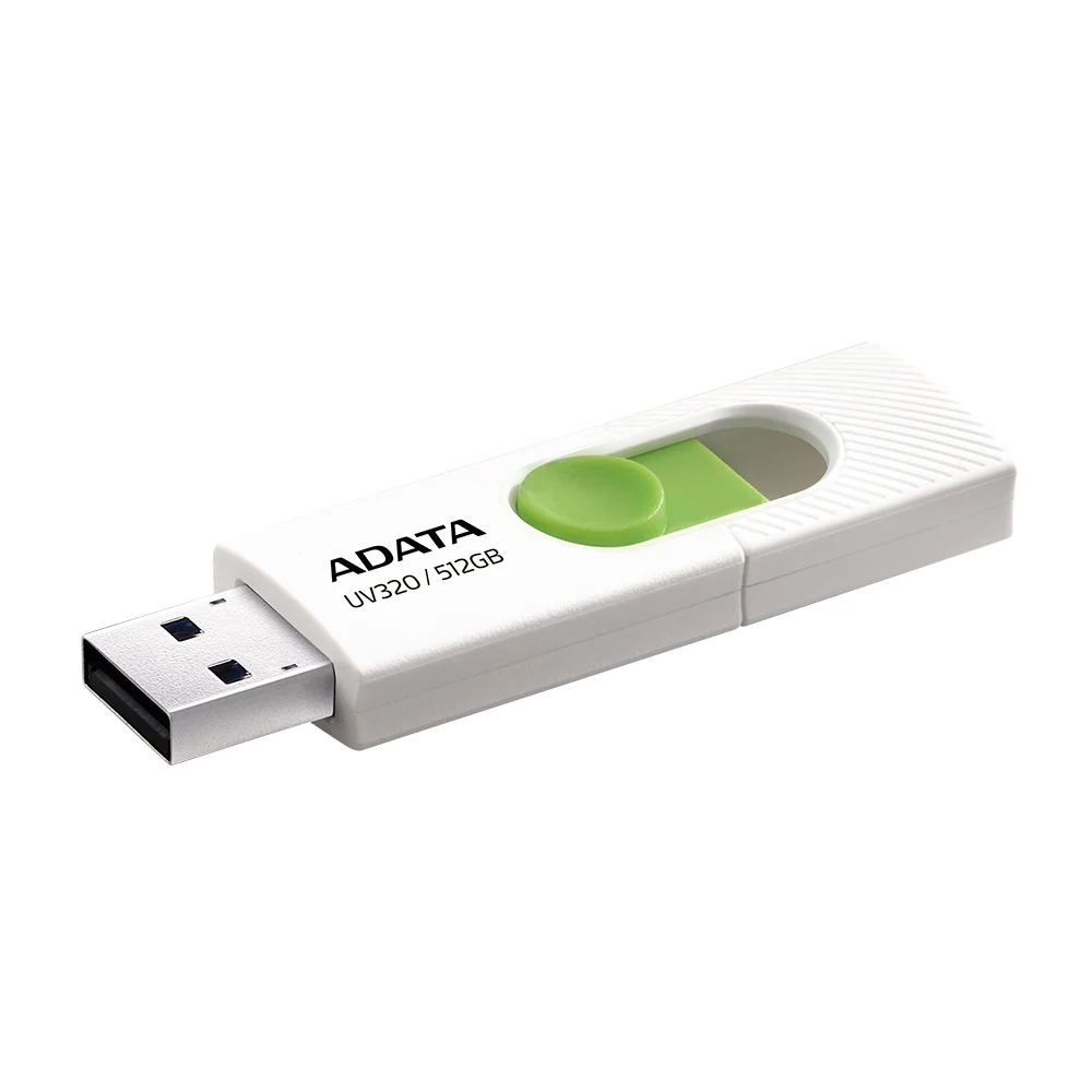 Memoria usb 3.2 flash drive adata con capacidad de 512gb en color blanco con verde / uv320