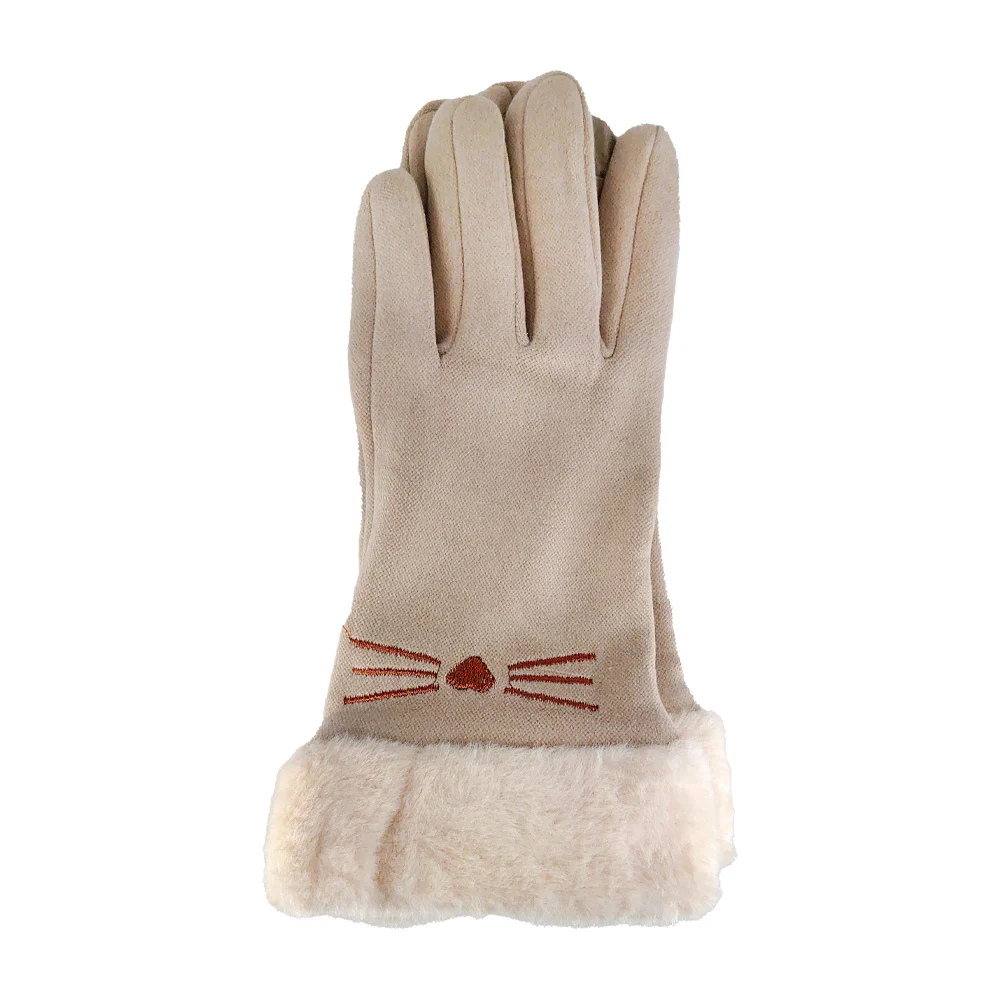Par de guantes afelpados para mujer con diseño de animales, variedad de modelos y colores / ay-1135