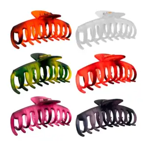 1pza pinza grade de plástico para el cabello con diseño bicolor o lis…