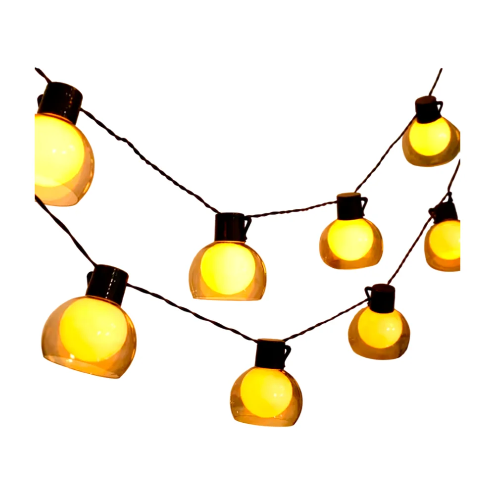 Guirnalda con 20 focos de luz cálida con cubierta de plástico negro transparente / ay-682