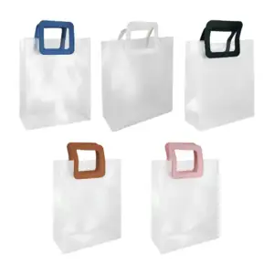 1pza bolsa para regalo transparente translúcida de plástico con agarr…
