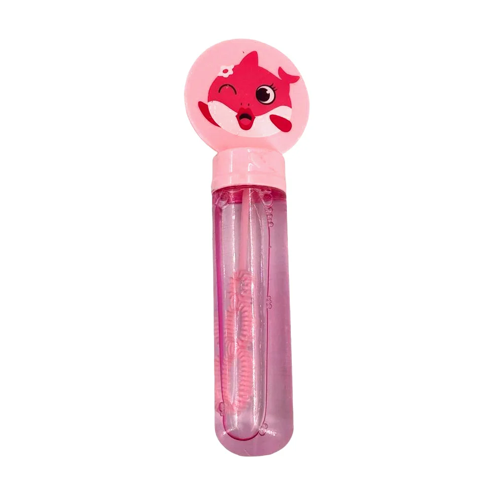 1pza Vara transparente con diseño de tiburón y jabón para hacer burbujas, 13.5cm, variedad de colores