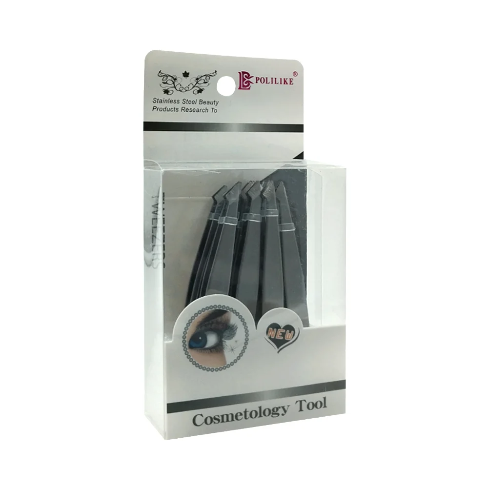 Caja con 12 pinzas grandes metálicas saca cejas / cosmetology tool / 68-lnp815