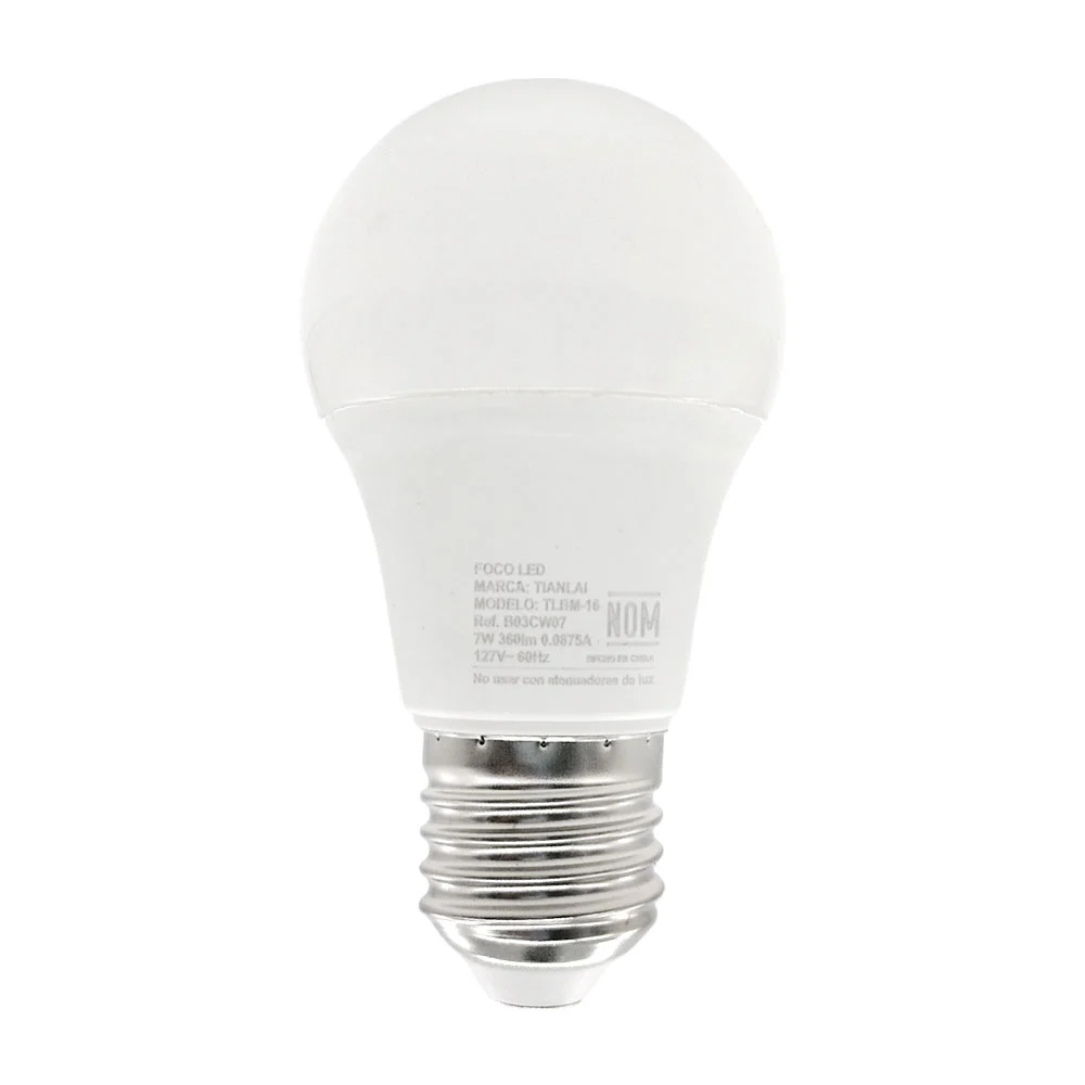 Foco led ahorrador tianlai de luz cálida 7w / tlbm-16