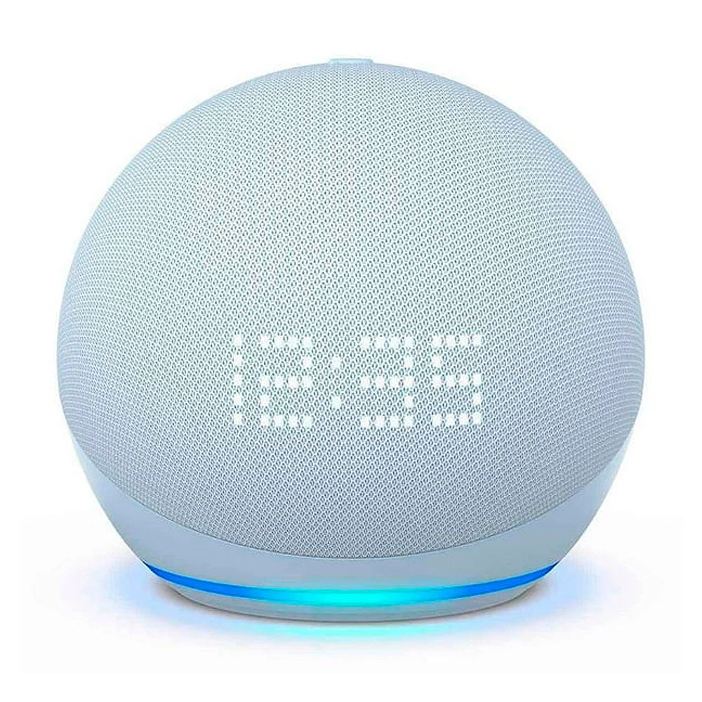Bocina inteligente amazon echo dot 5ta generación con reloj y control de voz, sonido omnidireccional, color azul / amazon / alexa