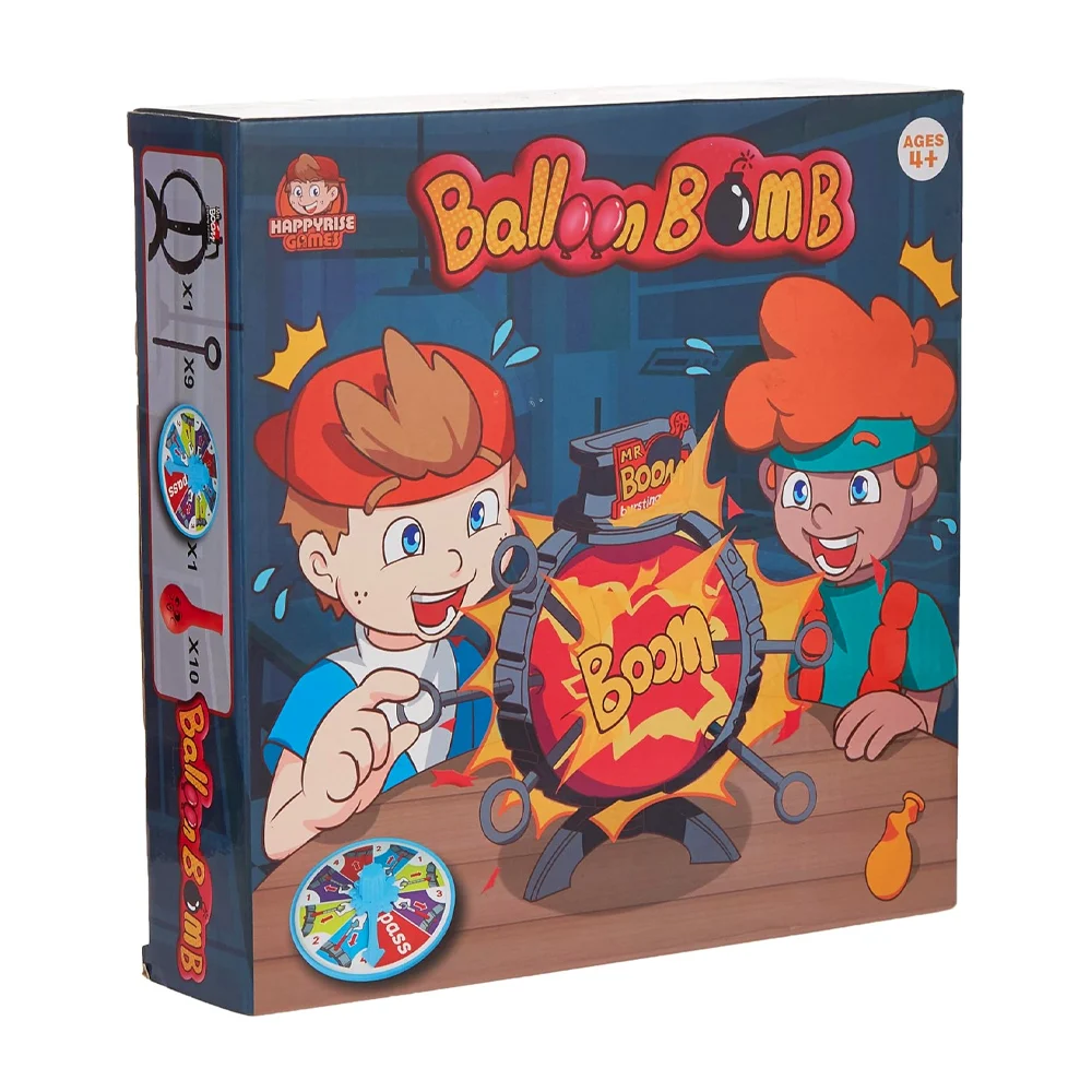 Juego de mesa dinámico bomba globo con ruleta, 9 picos de plástico y 10 globos / balloon bomb / b3110